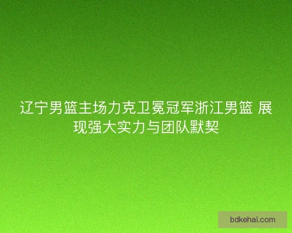 辽宁男篮主场力克卫冕冠军浙江男篮 展现强大实力与团队默契