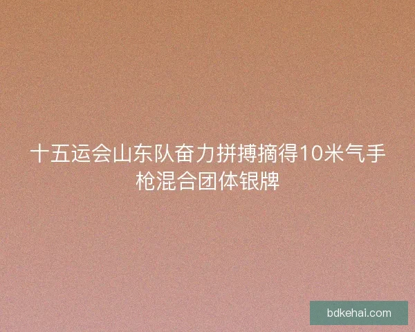 十五运会山东队奋力拼搏摘得10米气手枪混合团体银牌