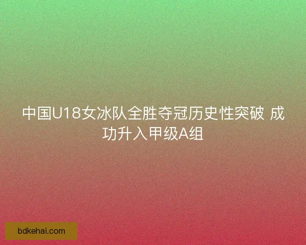 中国U18女冰队全胜夺冠历史性突破 成功升入甲级A组